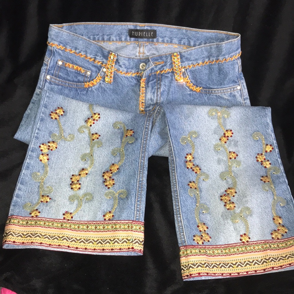 jean with rhinestones